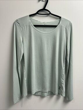 On Running Pale Mint Long Sleeve Crewneck Top
